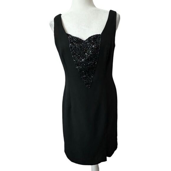 Nah Nah Vintage Little Black Dress Beaded SZ 8 - Picture 14 of 14